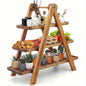 Multi-Tier Wooden Display Stand for Fruit, Cake, and Appetizers - Eco-Friendly Real Wood Serving Tray Organizer for General Use, Birthday Parties, Weddings, and Family Gatherings