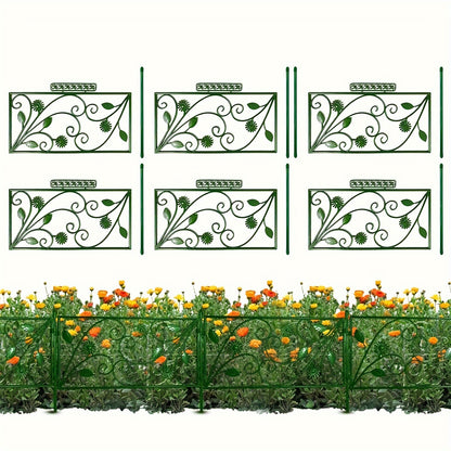 "Versatile Landscaping" Rustproof Decorative Garden Fence Border - No-Dig, Easy Install Flower Edging For Patio & Yard, Eco-Friendly Pp Material, Animal Barrier Included