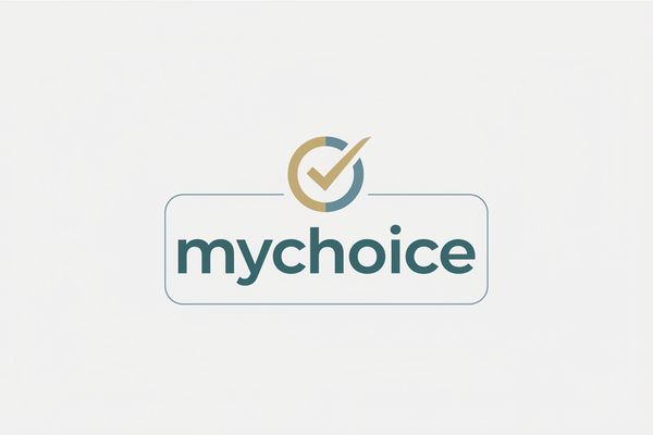 Generate me a logo of shop name mychoice 